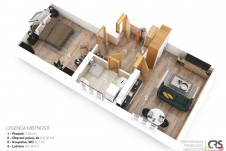 Prodej bytu v nízkopodlažním domě, 2+kk, 45 m2, 3.NP, ulice Dolnoměcholupská, Praha 10