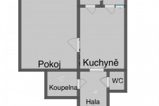 Pronájem bytu 2 + kk + balkon, 45 m2 + 1,5 m2, 3.patře, ulice N. A. Někrasova, Praha 6 - Bubeneč. 